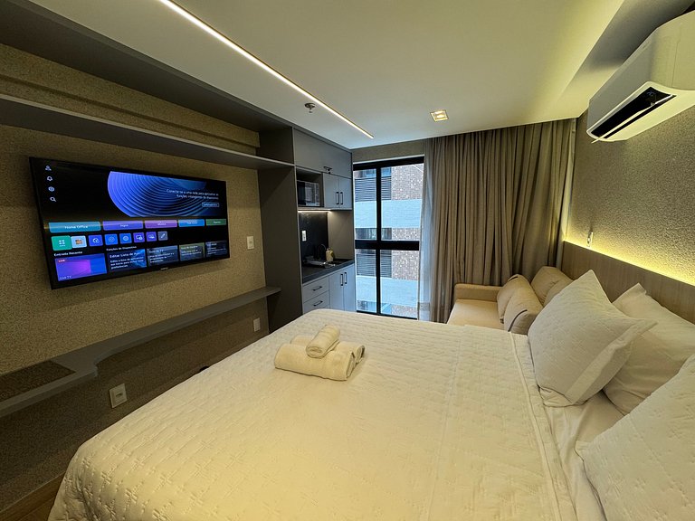 Flat beira-mar Cabo Branco com rooftop AH213