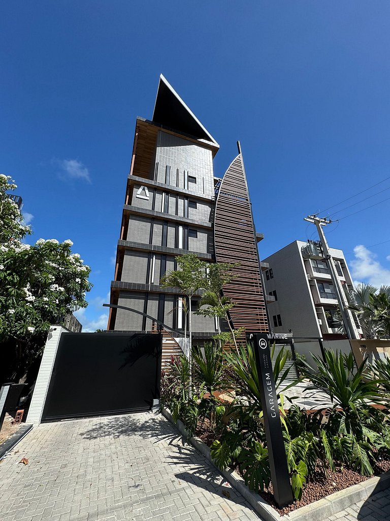 Flat beira-mar pé na areia com varanda AH 410