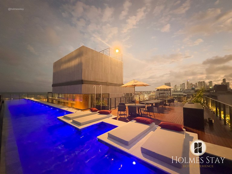 Flat de luxo com varanda no Acqua Tambau AQ4I8