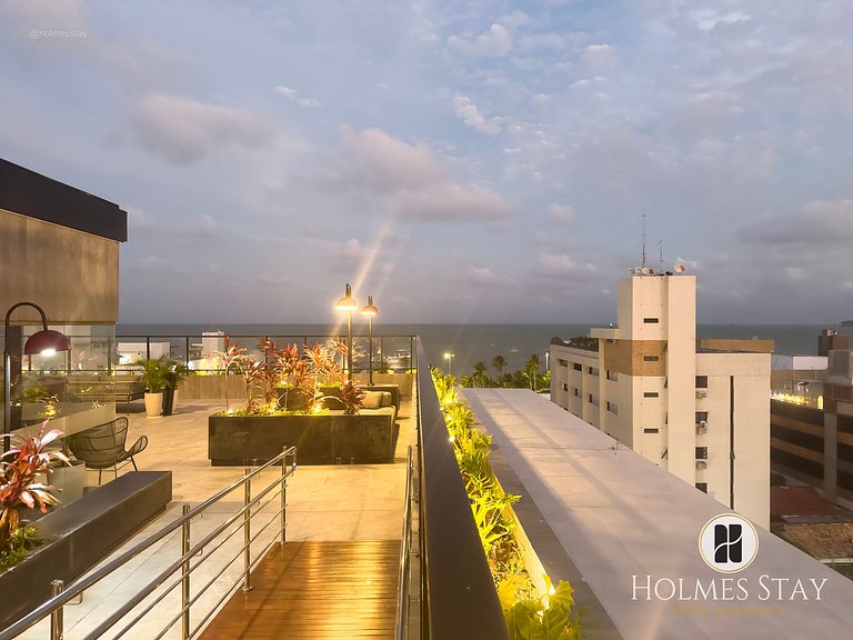 Flat térreo com terraço no Acqua Tambau AQT05