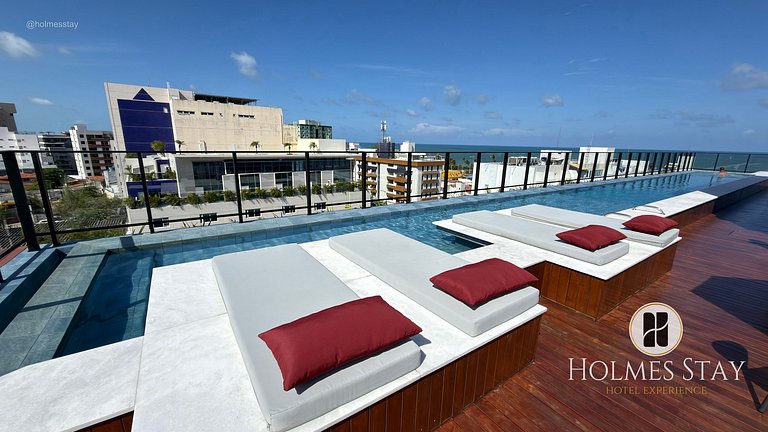 Flat de luxo com varanda no Acqua Tambau AQ4X7