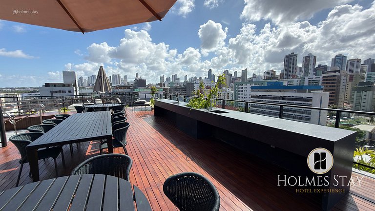 Flat de luxo térreo com terraço em Tambau AQT05