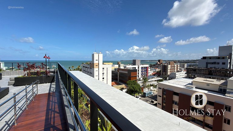 Flat de luxo com varanda no Acqua Tambau AQ4X7