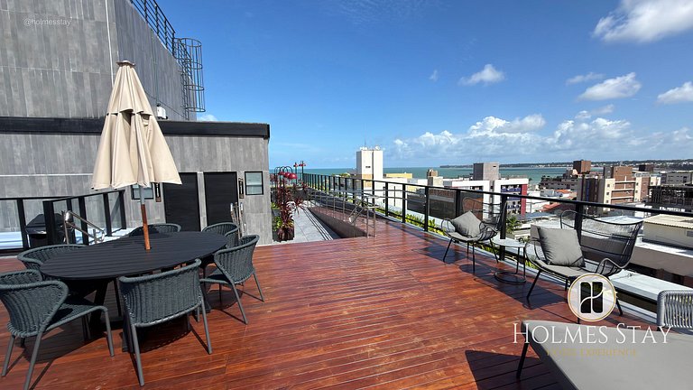 Flat de luxo com varanda no Acqua Tambau CD4XI