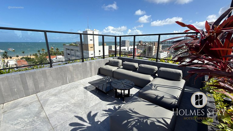 Flat térreo com terraço no Acqua Tambau AQTX3