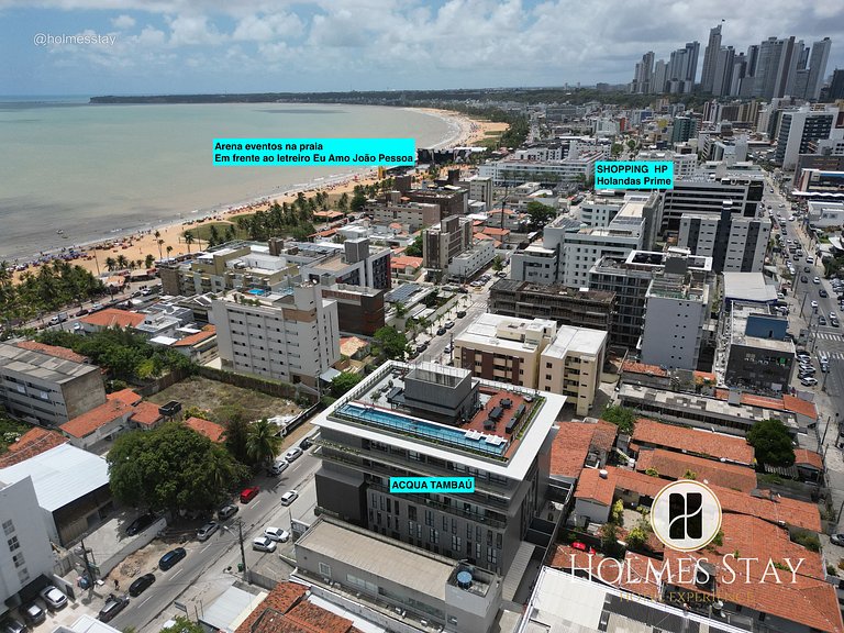 Flat térreo com terraço no Acqua Tambau AQTX5