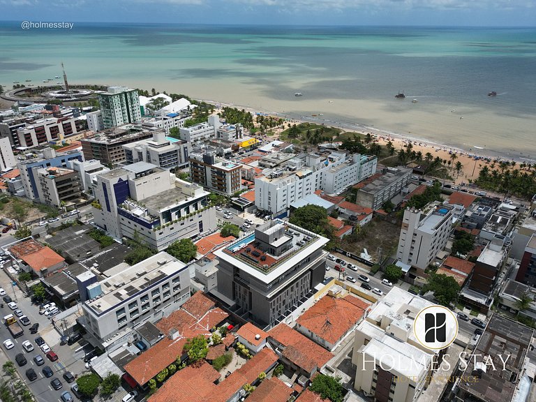 Flat de luxo com varanda em Tambau AQ415