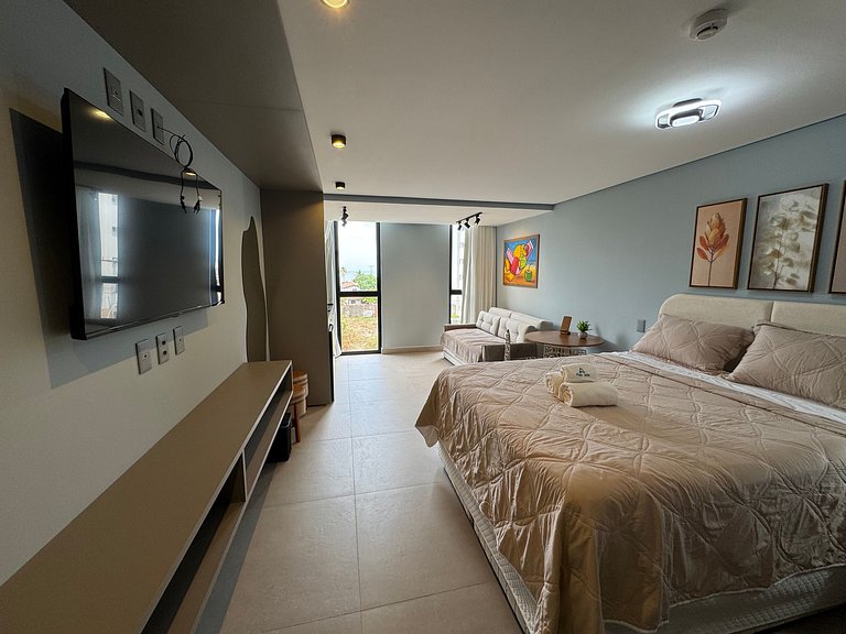 Flat de luxo com cozinha completa 4 pessoas