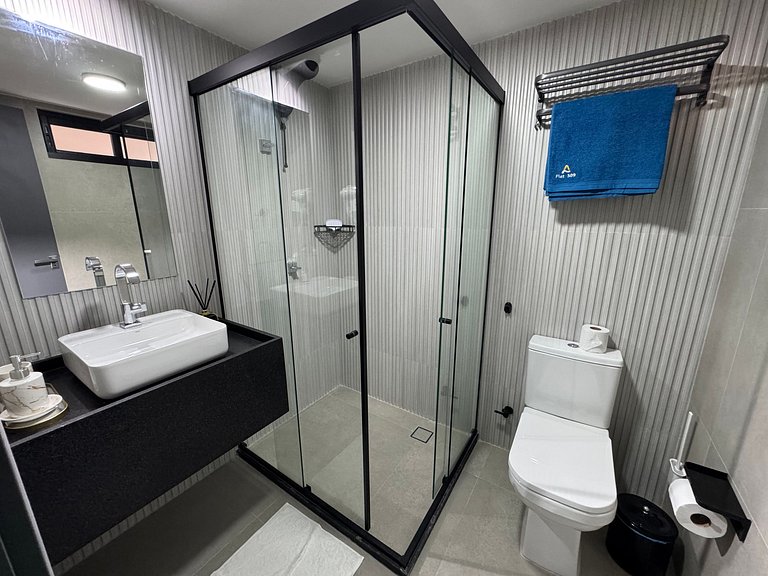 Flat de luxo com cozinha completa 4 pessoas