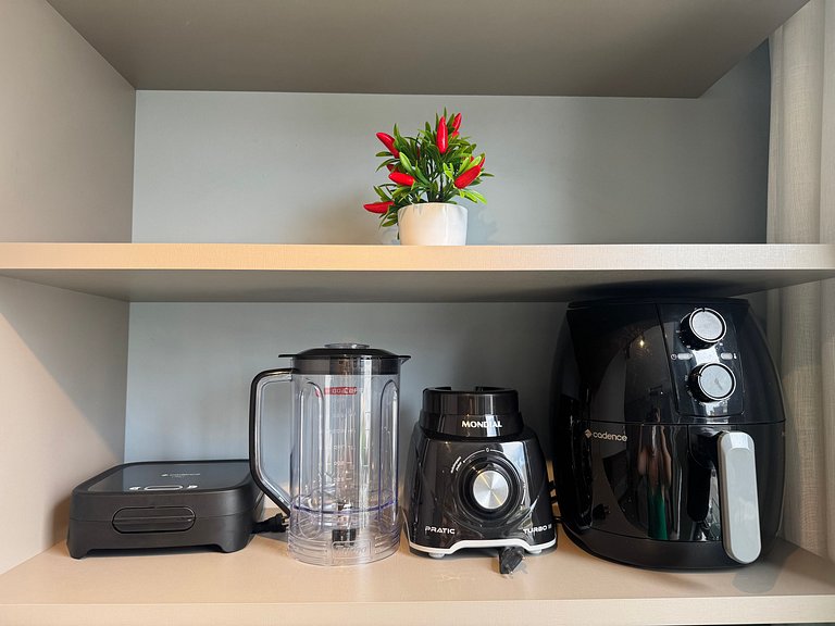 Flat de luxo com cozinha completa 4 pessoas