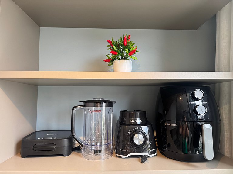 Flat de luxo com cozinha completa 4 pessoas