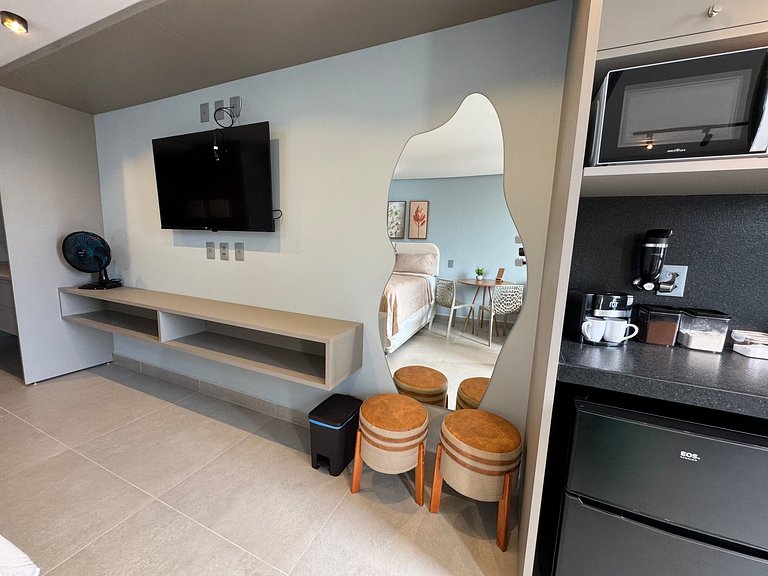 Flat de luxo com cozinha completa 4 pessoas