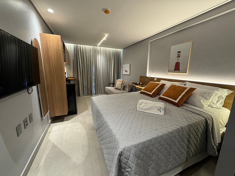 Flat de luxo com varanda no Acqua Tambau AQ4X7