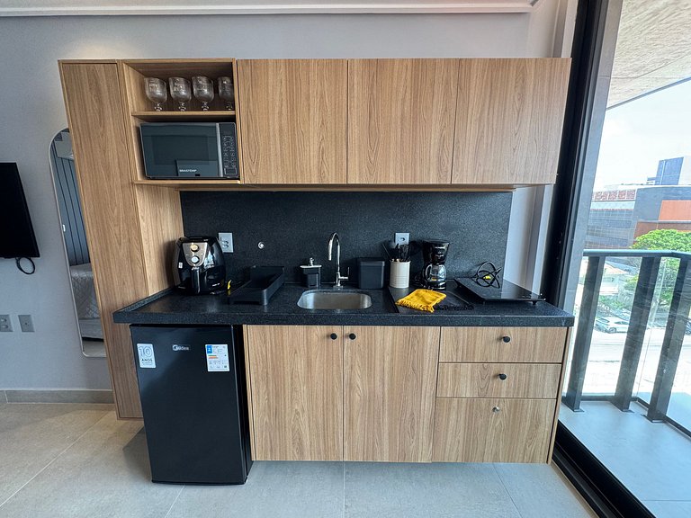 Flat de luxo com varanda no Acqua Tambau AQ4X7