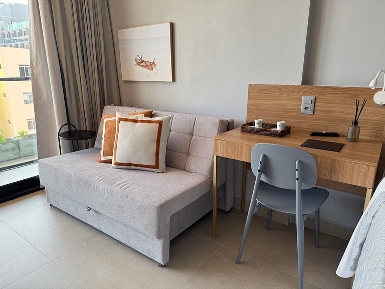 Flat de luxo com varanda no Acqua Tambau AQ4X7