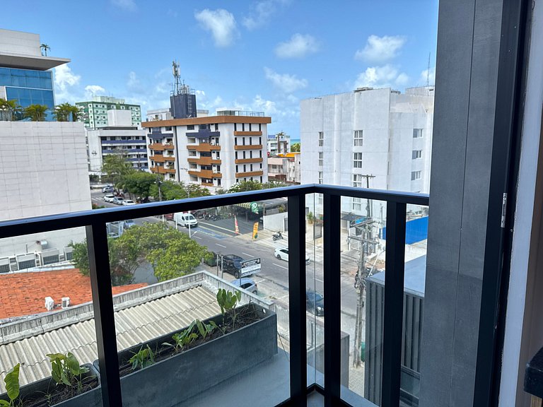 Flat de luxo com varanda em Tambau AQ415