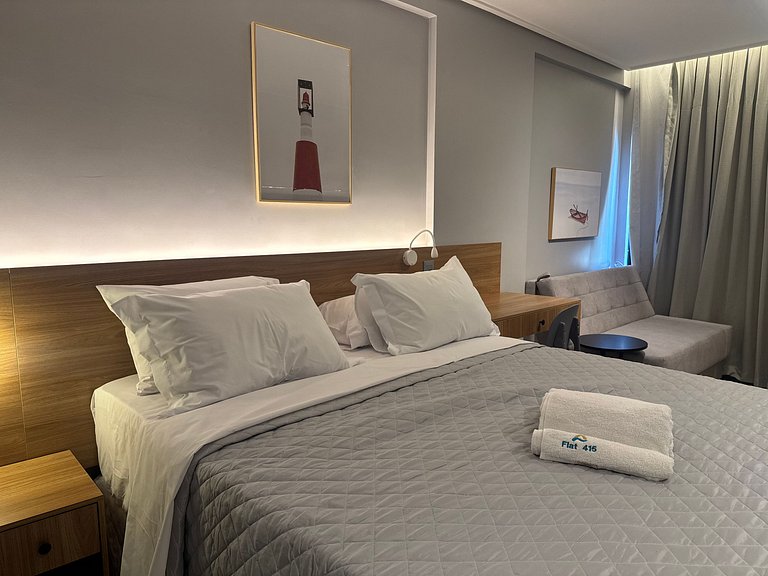 Flat de luxo com varanda no Acqua Tambau AQ4I5