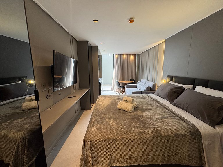 Flat térreo com terraço no Acqua Tambau AQTX5