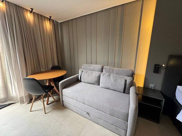 Flat térreo com terraço no Acqua Tambau AQTX5