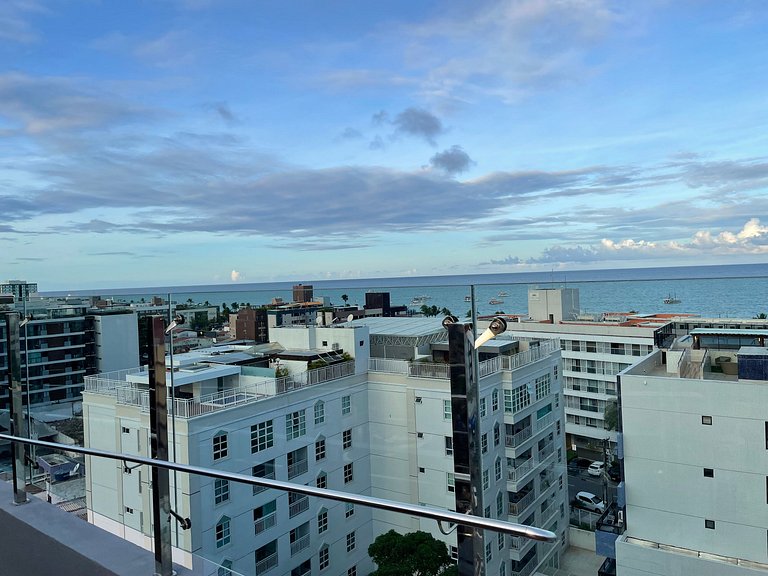 Flat particular com vista-mar em Tambau no Quality