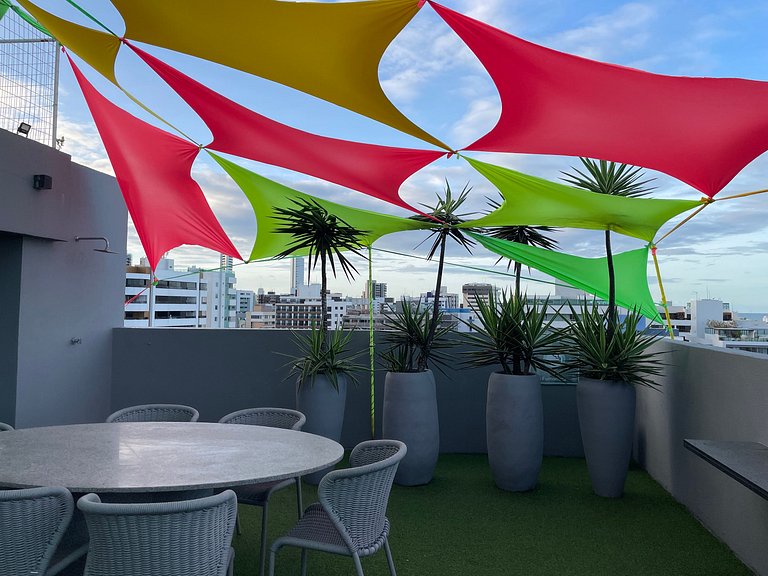 Flat particular com vista-mar em Tambau no Quality