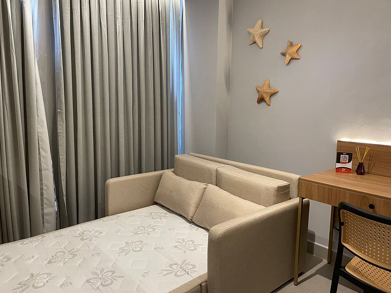 Flat de luxo com varanda no Acqua Tambau CD4XI