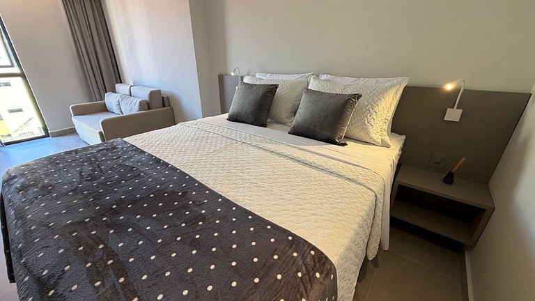 Flat de luxo completo no Acqua Tambau AQ3X1