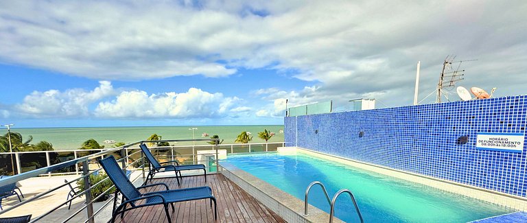 Apto 2 quartos á beira-mar em Tambaú com Jacuzzi