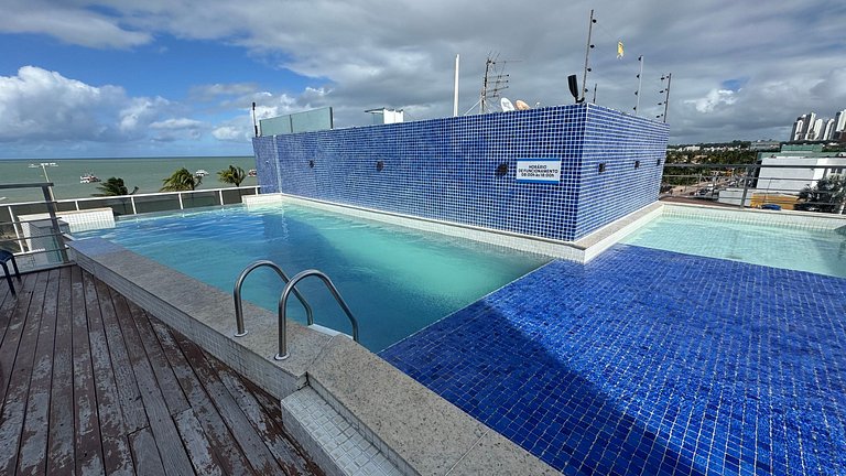 Apto 2 quartos á beira-mar em Tambaú com Jacuzzi